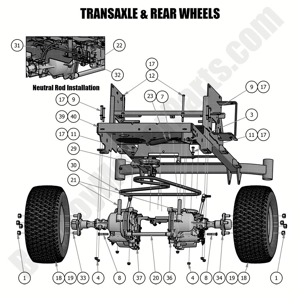 1926 - Bad Boy Mower Parts Lookup > 2019 > MZ & MZ Magnum > Transaxle and Rear Wheels